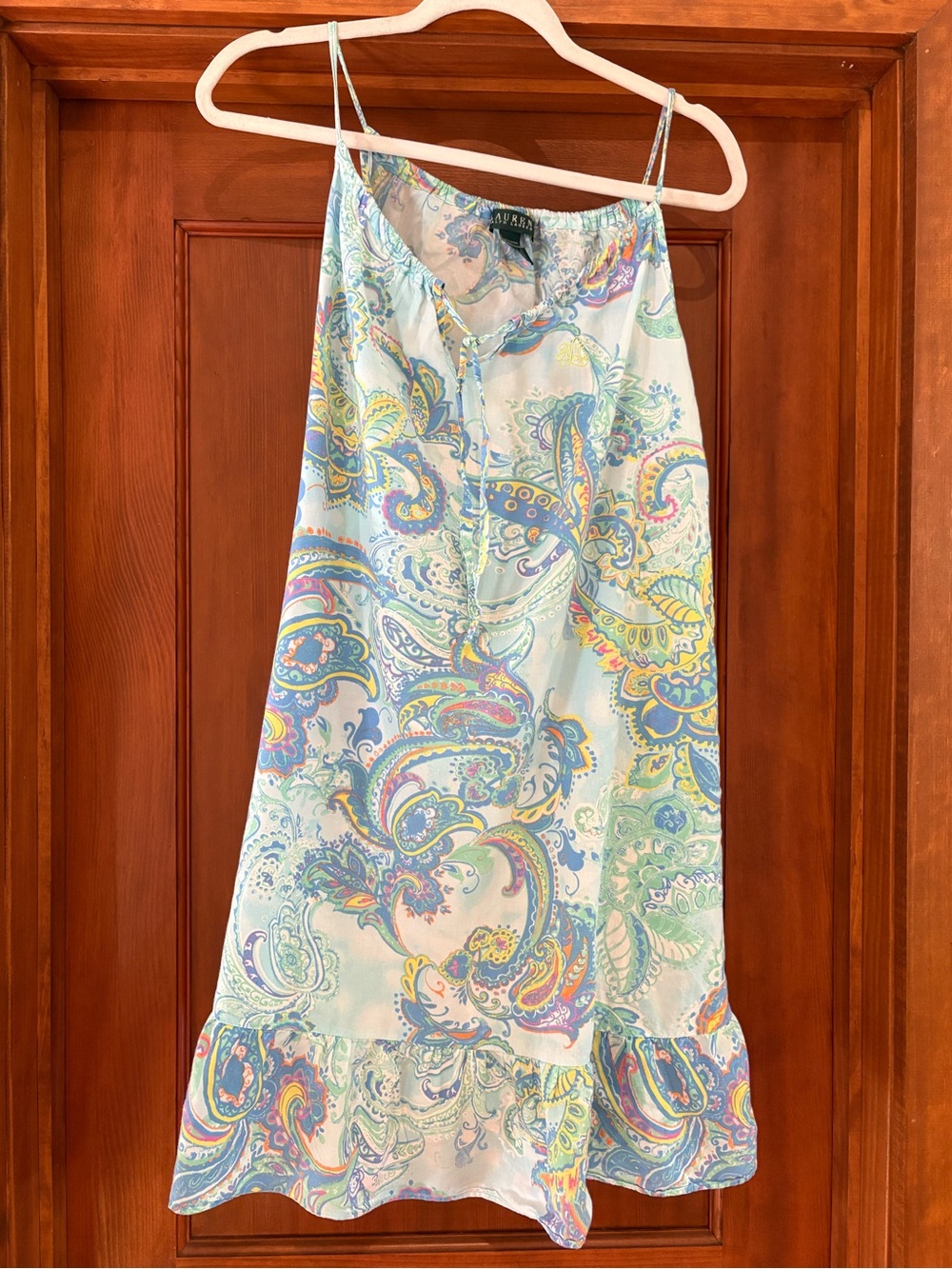 Ralph Lauren blue multi color pajama dress L